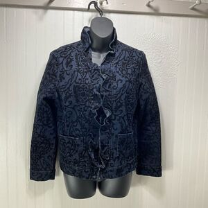 TANTRUMS Velvet Embossed Denim Jacket